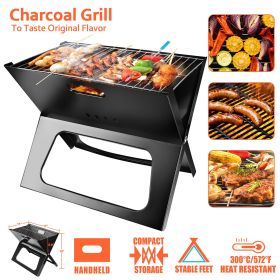 Portable Charcoal Grill - Mini BBQ Grill - Small Table Top Charcoal Grill for Camping, Outdoor Cooking - Foldable Camping Grill for Picnics Portable Charcoal Grill - Mini BBQ Grill - Small Table Top Charcoal Grill for Camping, Outdoor Cooking - Foldable Camping Grill for Picnics